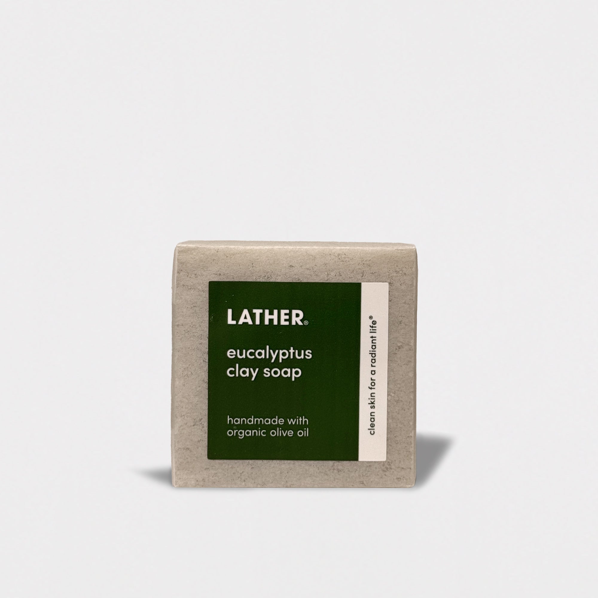 Bar soap with label on the front.