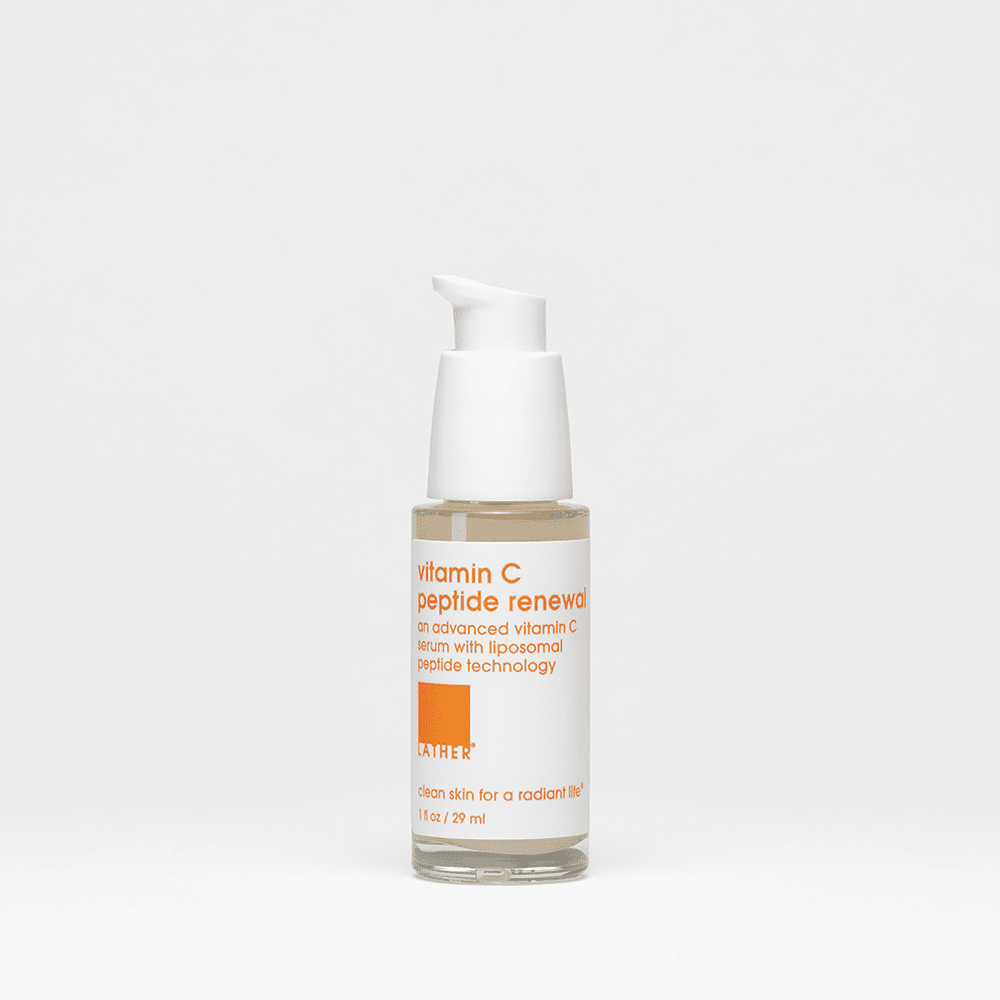 Skincare bottle on white background.