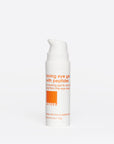 small eye gel bottle on white background.